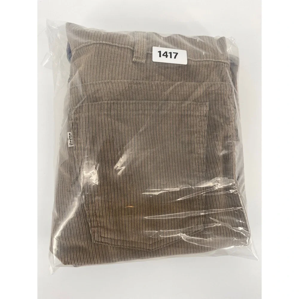 Levi's Corduroy Trousers 34x36 Tan Brown Excellent Vintage Pleated White Tab 520